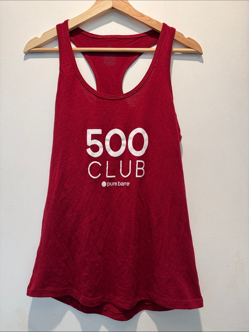 Pure Barre Garnet Red Racerback 500 Club Tank